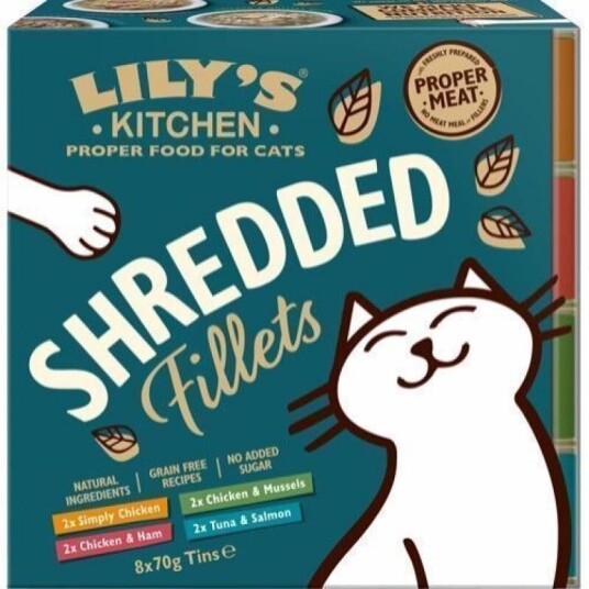 Lily's Kitchen Shredded Fillets Multipack Våtfôr til katt 8x70 g