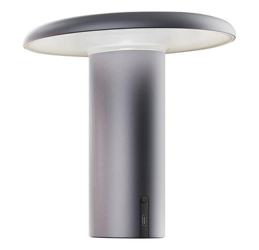 Artemide Takku Bærbar Bordlampe Anodisert Grå