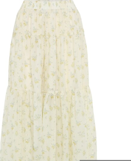 Lollys Laundry Sunsetll Maxi Skirt Cream L Lollys Laundry Sunsetll Maxi Skirt Cream L