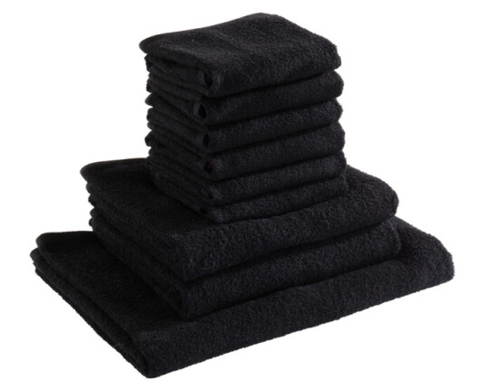 Jotex AMELIE frottésett 9-pk Svart marmor izmir/røykfarget mattsvart 1067899-23-250 1031904-03-0