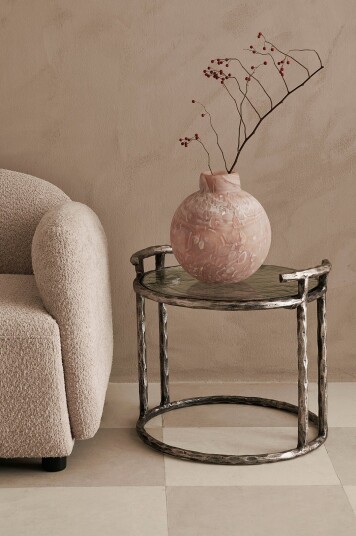 Ellos Home   Sidebord / nattbord Cole Ø 49 cm   Sølv