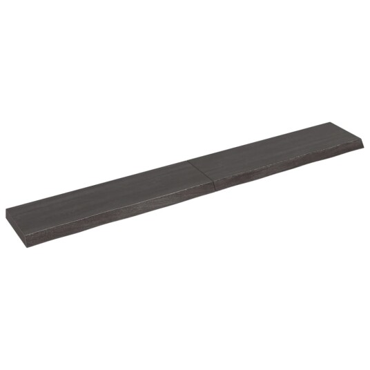 vidaXL Vegghylle m?rkegr? 200x30x6 cm behandlet heltre eik