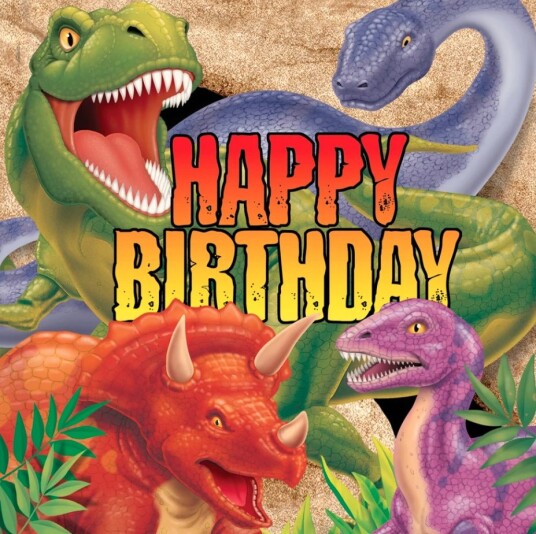 Servietter Dinosaur 16 Stk "Happy Birthday"
