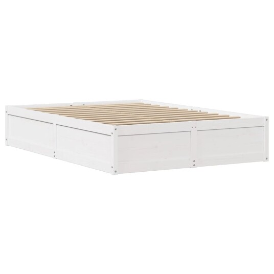 Sengeramme med hodegavl hvit 150x200 cm heltre furu 3307081