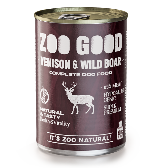 Zoo Good Voksen Våtfôr til Hund med Hjort & Villsvin 400 g x 6 stk