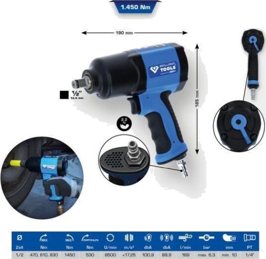 KS TOOLS BT160100 Slagskrutrekker (trykkluftdrevet)