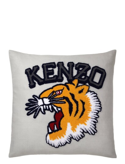Kenzo Kvarsity Cushion Cover Grey Kenzo Home TIGER 45X45CM