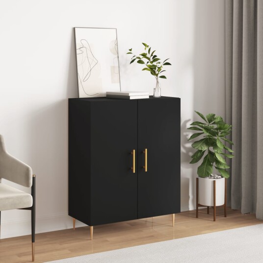 vidaXL Skjenk svart 69,5x34x90 cm konstruert tre