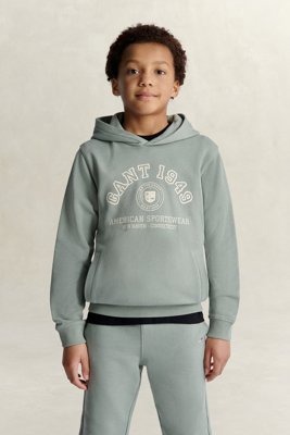 Gant Kids Collegiate Logo Hoodie Green 152