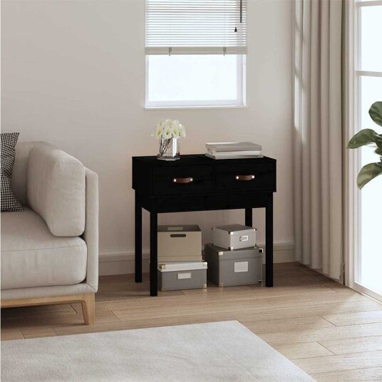 vidaXL Konsollbord svart 76,5x40x75 cm heltre furu vidaXL Konsollbord svart 76,5x40x75 cm heltre furu