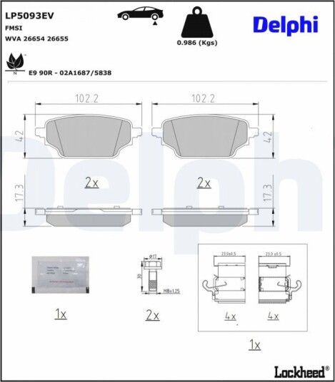 Bremseklosser DELPHI LP5093EV