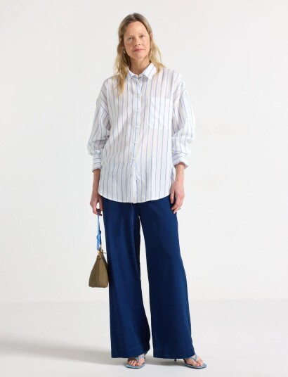 Lindex Wide Trousers Navy XS Lindex Wide Trousers Navy XS