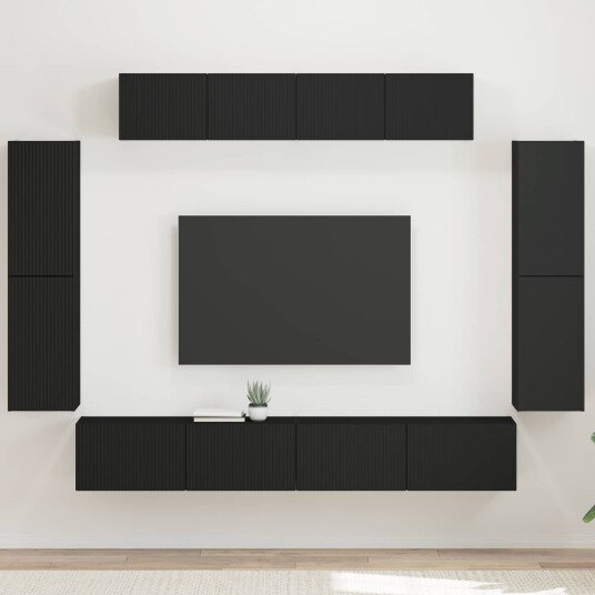 vidaXL TV skap 8 stk. Svart