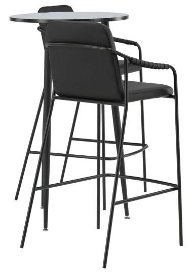 Venture Design Plaza & Tvist bargruppe Svart/svart 2 stoler & bord 60 cm