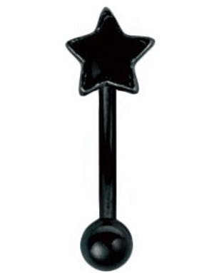Stjerne 1.2 x 8 mm Svart Øyenbrynspiercing
