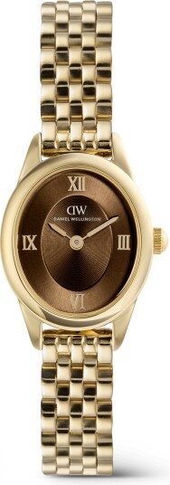 Gold 20mm Watch Ophelia Mini Beans Link Amber | DW