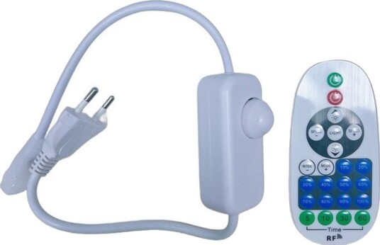 Ledningsdemper Inkl. endestykke og fjernkontroll til 230V CLIP ON 8x16 Neonflex maks. 50 m