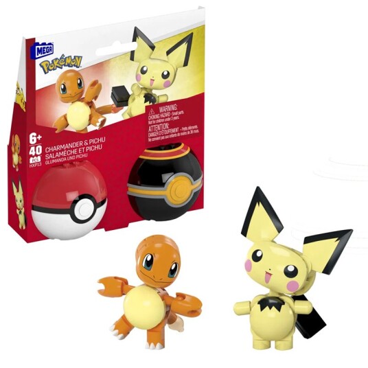 MEGA Pokémon Pokeball Byggesett 40 Deler Charmander & Eevee