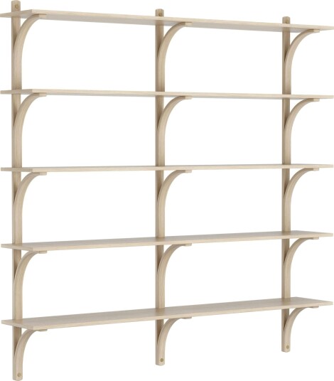 Levi Wall Shelf 180 cm Big Brass / White Pigmented Oak
