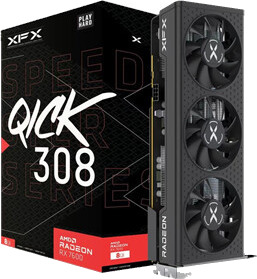 XFX Radeon RX 7600 Speedster Qick 308 Svart 8GB GDDR6 - 8GB GDDR6 RAM - Grafikkort