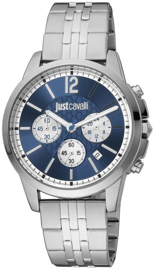 Just Cavalli Herreklokke JC1G175M0265 Classic Blå/Stål Ø42 mm Just Cavalli Herreklokke JC1G175M0265 Classic Blå/Stål Ø42 mm