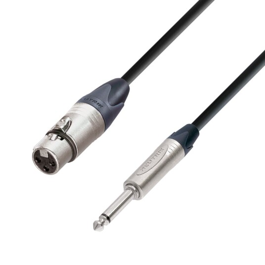 Neutrik mikrofonsignalkabel XLR Hun til 6.3 mm Jack mono 3 meter