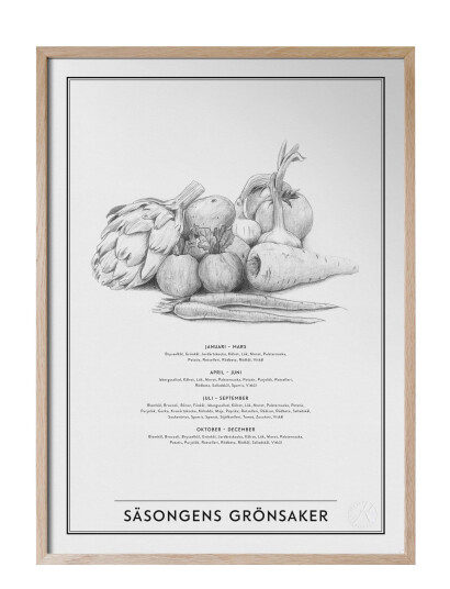 Kunskapstavlan® Säsongens Grönsaker - White - 50X70