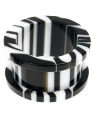 Aab Blended Hvit og Svart Piercing Tunnel Strl 8 mm