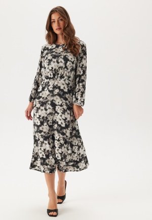 Pieces Pcrexa 3/4 MIDI DRESS BC MIDI Black Aop:blue Blurry Flower S Pieces Pcrexa 3/4 MIDI DRESS BC MIDI Black Aop:blue Blurry Flower S