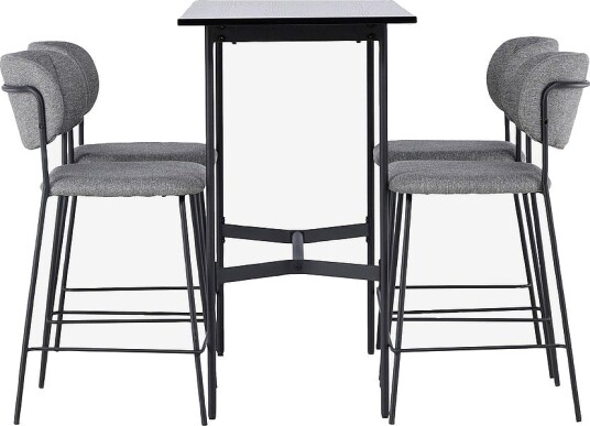 Venture Home Spisegruppe Rax med 4 stk stoler Bell Svart Venture Home Spisegruppe Rax med 4 stk stoler Bell Svart