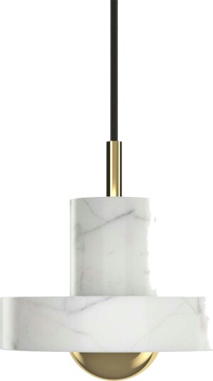 Stone Pendel, White Marble / Gull