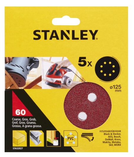 Stanley Ø125mm Sliperondell K60 til Eksentersliper