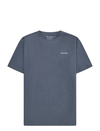 Knowledge Cotton Apparel Back Print T Shirt Blue S