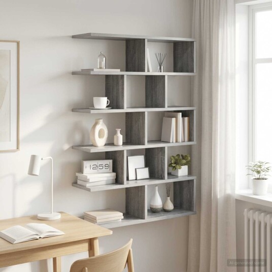 vidaXL Vegghylle Grå Sonoma 70 x 20 x 100 cm Konstruert tre