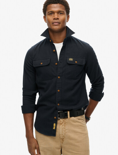 Superdry Flannel Workwear Shirt Black XL Superdry Flannel Workwear Shirt Black XL