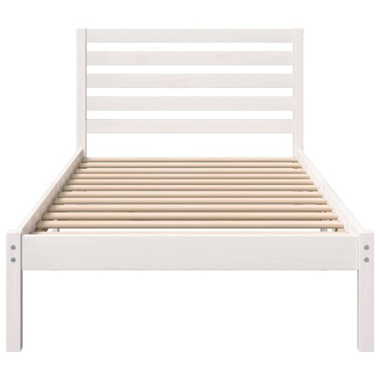  Sengestamme med hodegjerde Hvit 75 x 190 cm Heltre furu