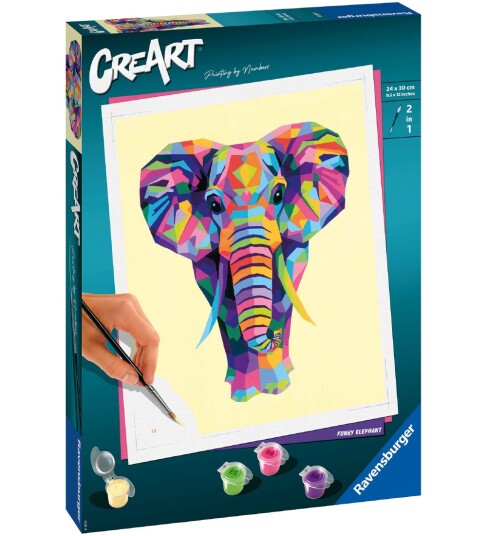 CreArt Paint by Numbers - Funky Elephant CreArt Paint by Numbers - Funky Elephant
