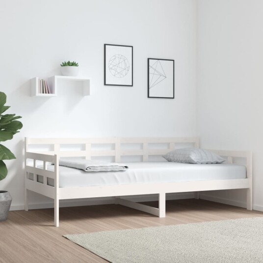 vidaXL Dagseng hvit heltre furu 90x190 cm vidaXL Dagseng hvit heltre furu 90x190 cm