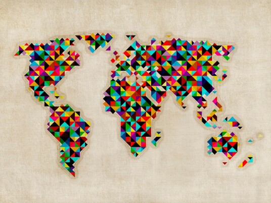 Veggmaleri World Map A Kaleidoscope 250x193 - Artgeist sp. z o. o.