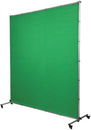Bakgrunn Ensfarget - Med stativ og hjul - Greenscreen - 200x200 cm