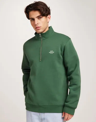 Mads Nørgaard Standard Half Zip Logo Sweat Half zip Grønn
