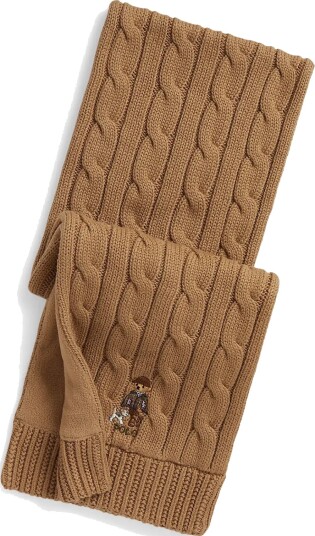 Ralph Lauren Kids Polo Bear Cotton Scarf Beige L/XL