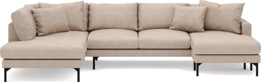 Menard 4 seters Venstrevendt Stor U formet Dyp Large Sofa med Divan og Sjeselong i Stoff Beige Menard 4 seters Venstrevendt Stor U formet Dyp Large Sofa med Divan og Sjeselong i Stoff Beige