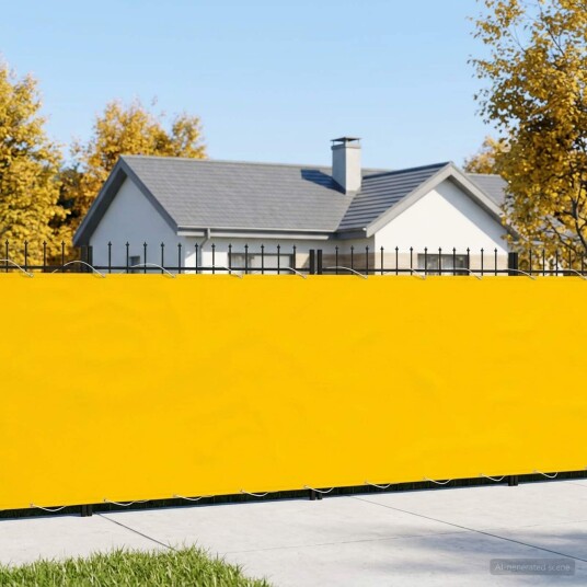 vidaXL Balkong privat skjerm 180 x 200 cm Stoff med PU belegg Gul