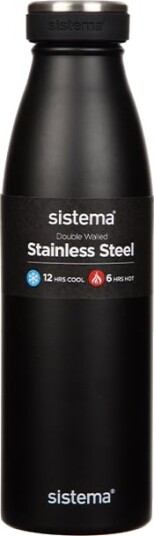 Sistema - 500ml Stainless Steel Bottle Black