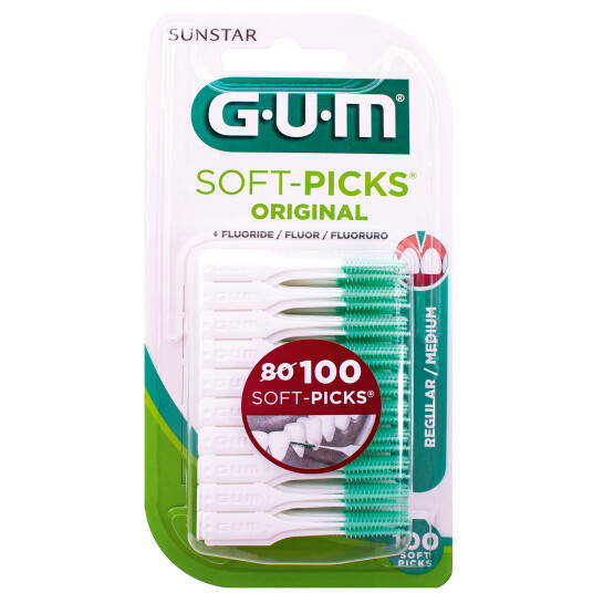 100 stykker. GUM Soft-Picks MEDIUM Original Med Fluor