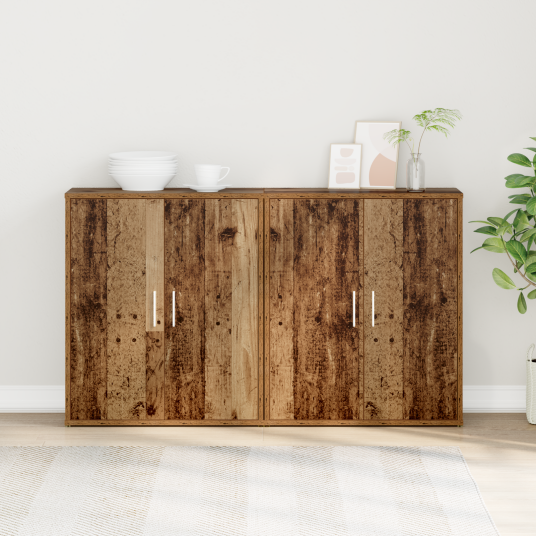 Høyskap 2 pcs Gammel tre 60 x 31 x 70 cm Konstruert tre