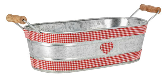 . Blomsterkrukke Beke; 34.5x16x9 cm (LxBxH); Metall antikk