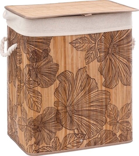 5Five Kleskurv Bamboo Med Blomstermotiv 60 L