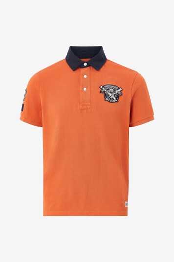 Superdry Pologenser Vintage Pique Rugby Polo Orange Superdry Pologenser Vintage Pique Rugby Polo Orange